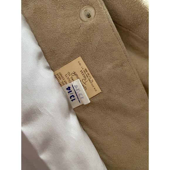 Vintage Suede leather Blazer Jacket Tan Women M L 80s Southwest Western boho - Picture 11 of 14